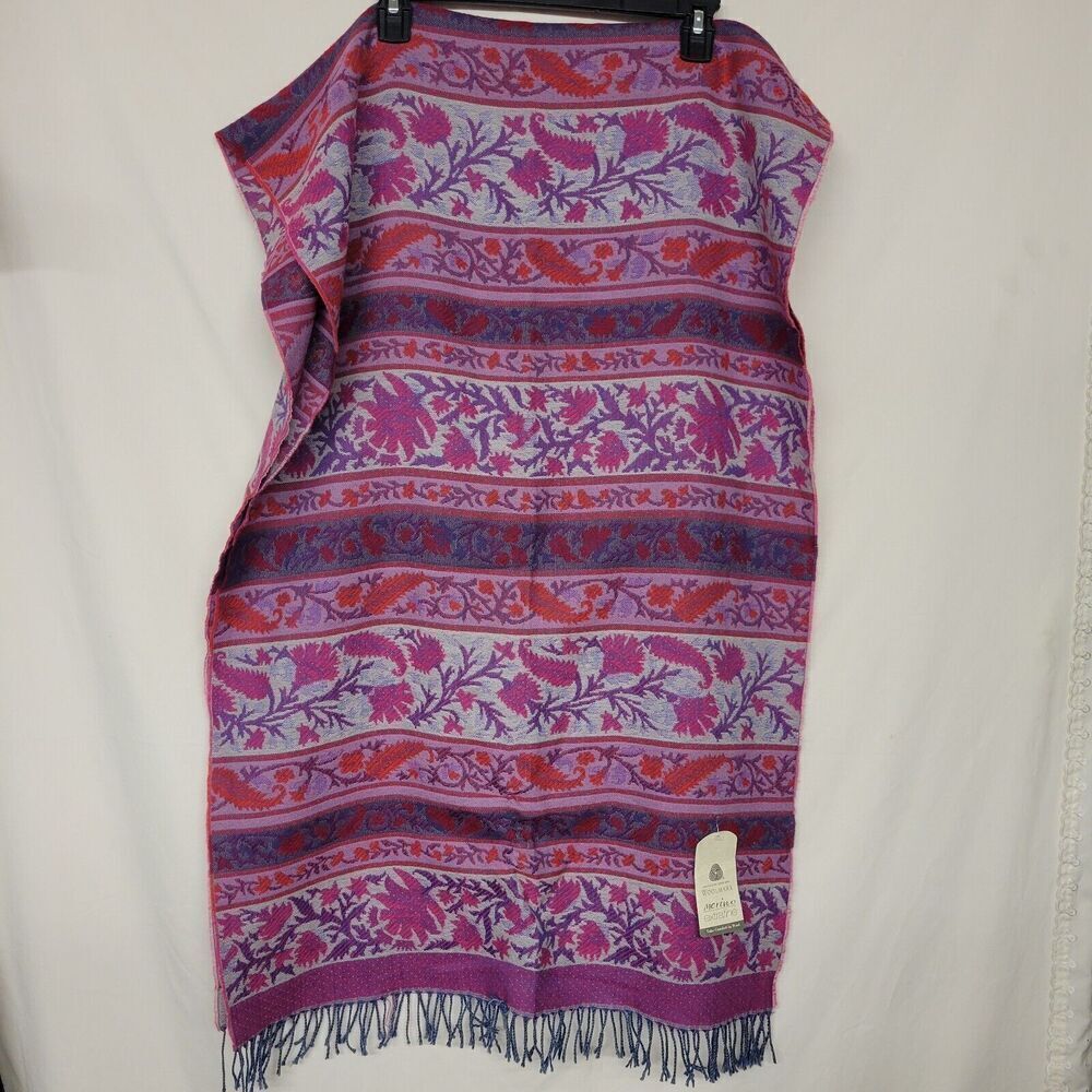 Woolmark Descours‎ Paris  Merino Laine Vierge Extra Fine Wool Scarf 70X24